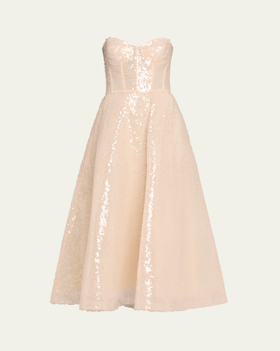 Sequined Strapless Corset Dress